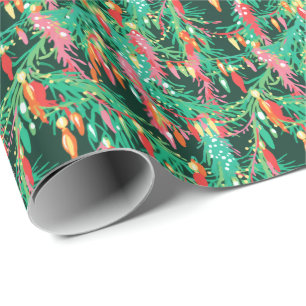 Bright Palm Beach Christmas Hot Chili Peppers Wrapping Paper