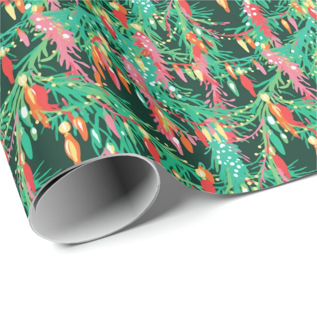 Bright Palm Beach Christmas Hot Chili Peppers Wrapping Paper (Roll Corner)