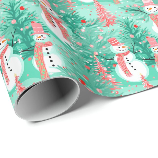 Bright Palm Beach Christmas Snowman Wrapping Paper (Roll Corner)