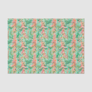 Bright Palm Beach Christmas Trees Watercolor  Tissue Paper