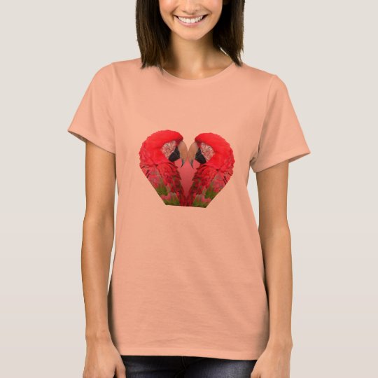 Bright parrot or macaw in red, green & pink T-Shirt
