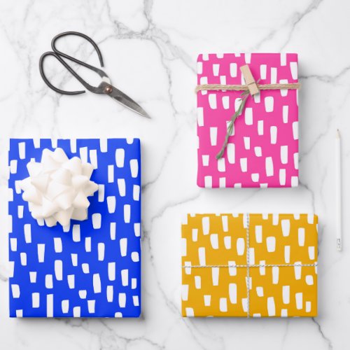 Bright Party Colors Dashing Dots Wrapping Paper Sheets