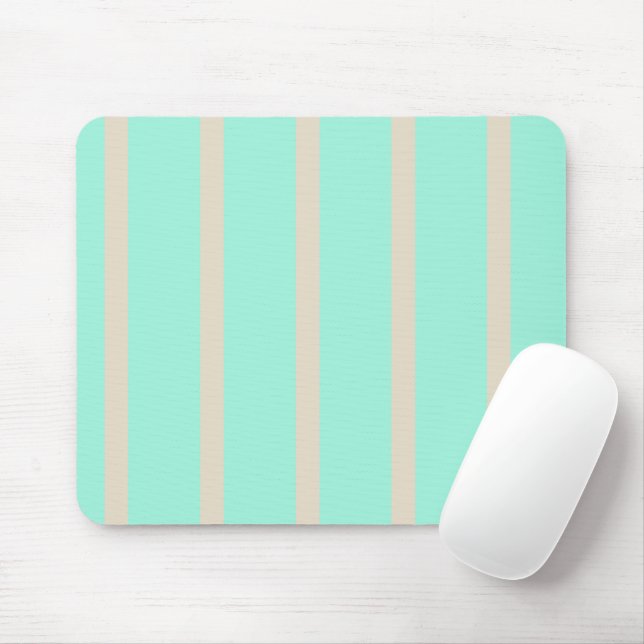 Bright pastel blue and gray striped lines mouse pad (With Mouse)