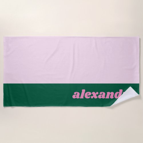 Bright Pastel Color Block Pink Green Personalized 