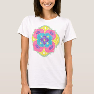 Bright Pastel Lotus Rangoli T-Shirt