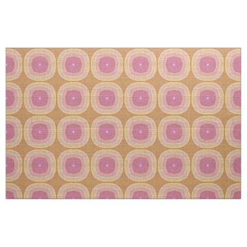 Bright Pastel Pink Yellow Ochre Bali Batik Pattern Fabric