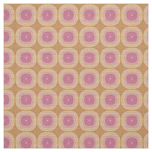 Bright Pastel Pink Yellow Ochre Bali Batik Pattern Fabric (Swatch)
