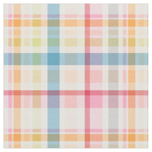 Bright Pastel plaid multicolour clan tartan Fabric