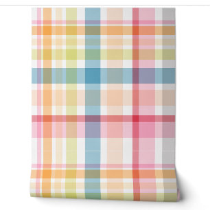 Bright Pastel plaid multicolour clan tartan Wallpaper