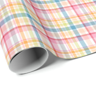 Bright Pastel plaid multicolour clan tartan Wrapping Paper