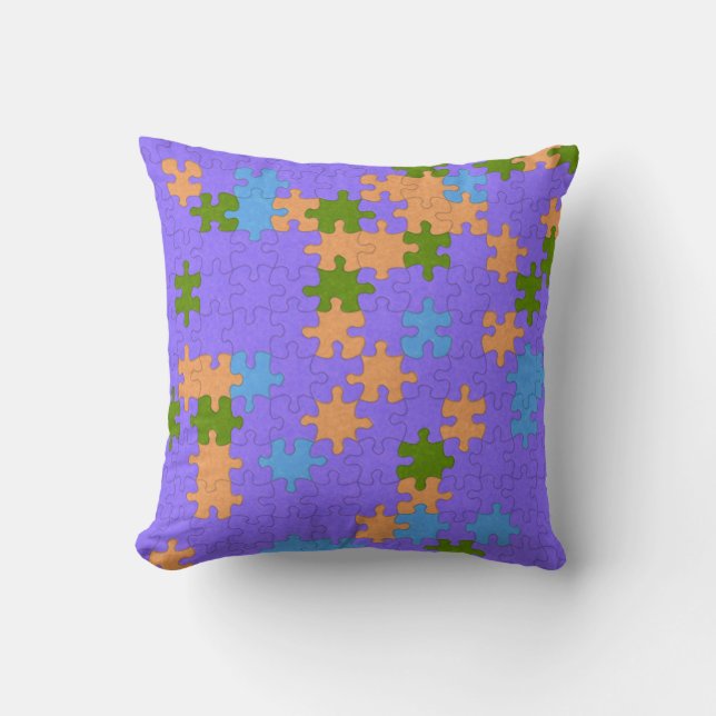 Bright Pastel Puzzle  Throw Pillow (Front)