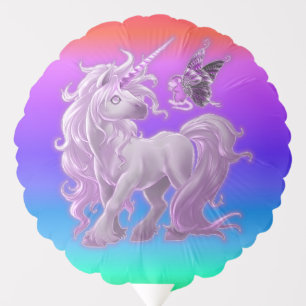 Bright Pastel Rainbow Pink Unicorn Balloon