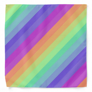 Bright Pastel Rainbow Stripe Bandana