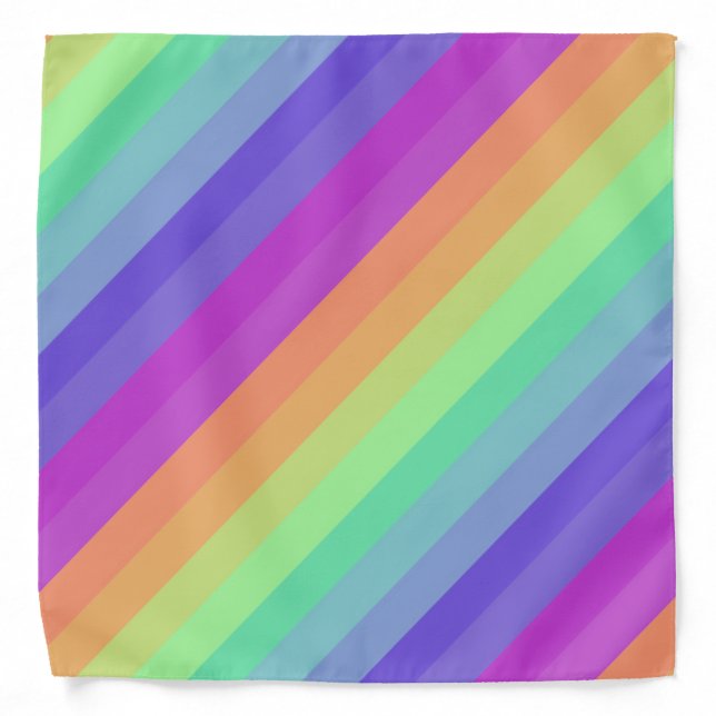 Bright Pastel Rainbow Stripe Bandana (Front)