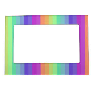 Bright Pastel Rainbow Stripe Magnetic Frame