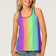 Bright Pastel Rainbow Stripe Women's Tank Top