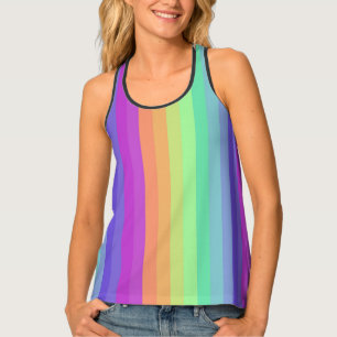 Bright Pastel Rainbow Stripe Women's Tank Top