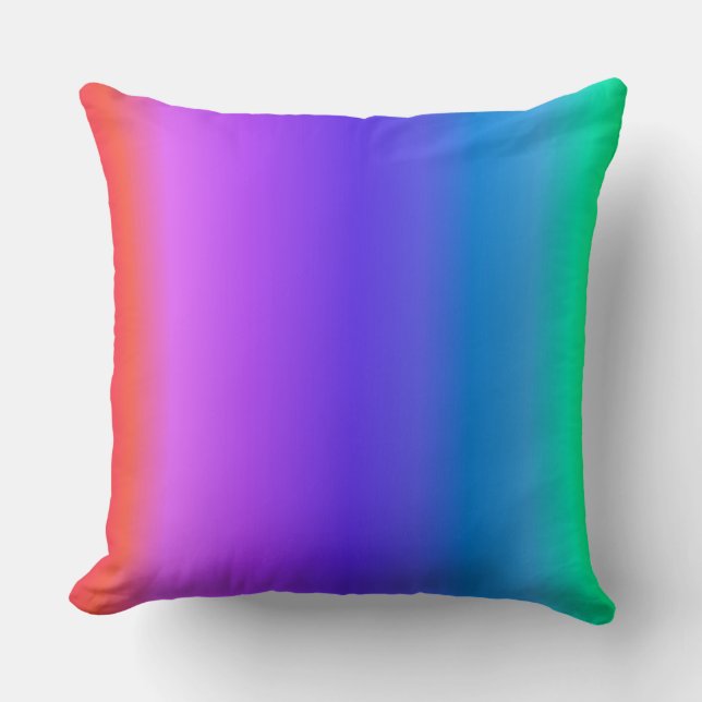 Bright Pastel Rainbow Throw Pillow (Front)