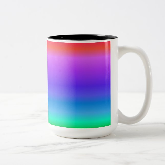 Bright Pastel Rainbow Two-Tone Coffee Mug (Right)