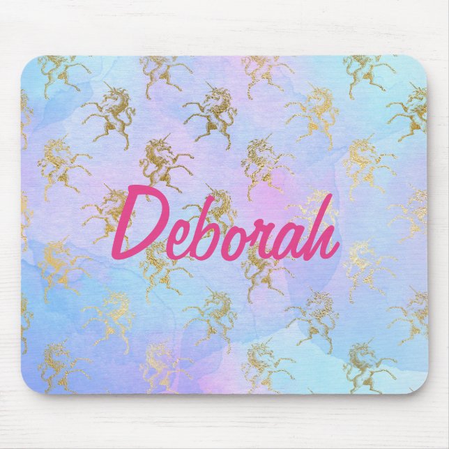 Bright Pastel Unicorn theme Mouse Pad (Front)