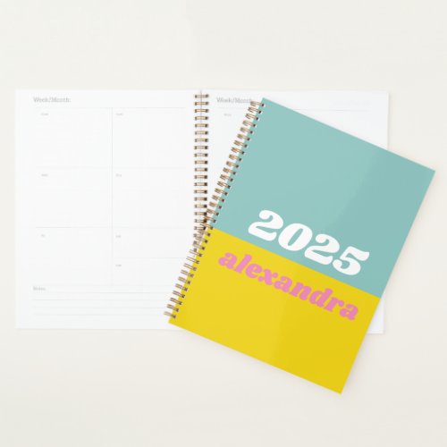 Bright Pastels Color Block 2021 Personalized Planner