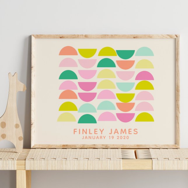 Bright Pastels Geometric Shapes Personalized Poster (Creator Uploaded)