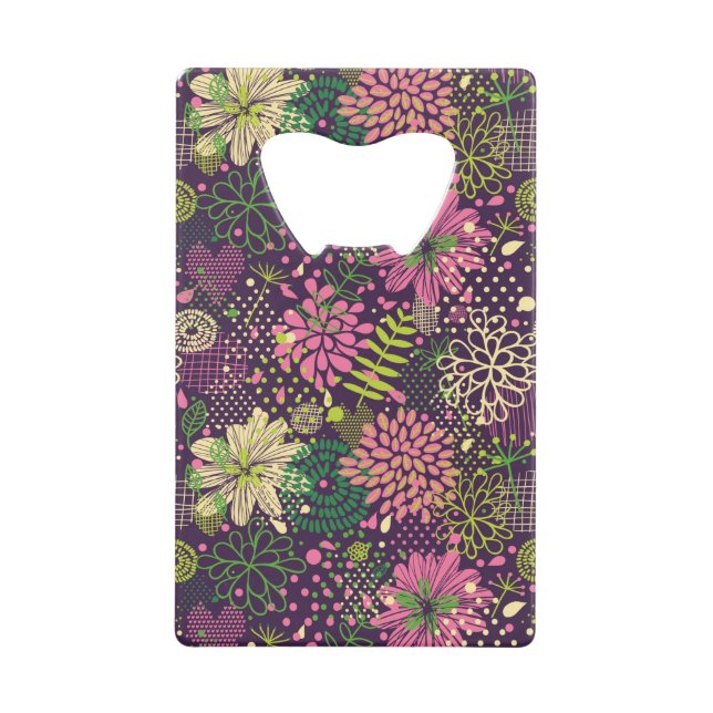 Bright pattern credit card bottle opener (Front)