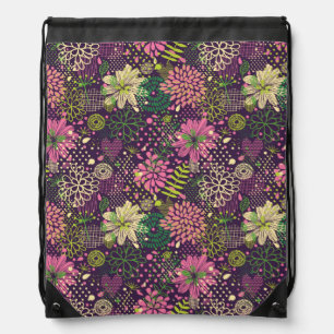 Bright pattern drawstring bag