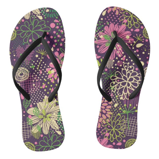 Bright pattern flip flops (Footbed)