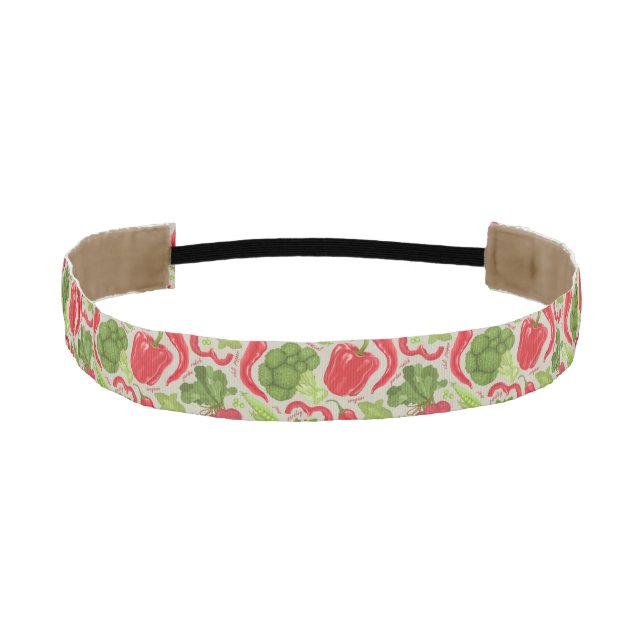 Bright pattern from fresh vegetables athletic headband (Front)