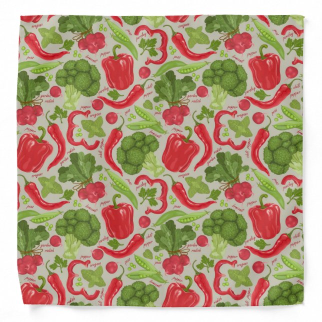 Bright pattern from fresh vegetables bandana (Front)