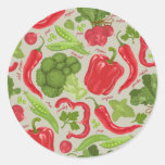 Bright pattern from fresh vegetables classic round sticker