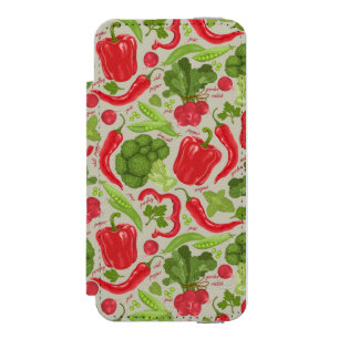 Bright pattern from fresh vegetables wallet case for iPhone SE/5/5s