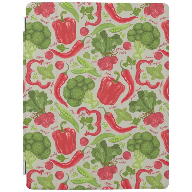 Bright pattern from fresh vegetables iPad smart cover (Front)
