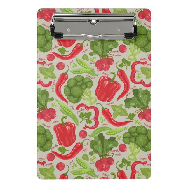 Bright pattern from fresh vegetables mini clipboard (Front)