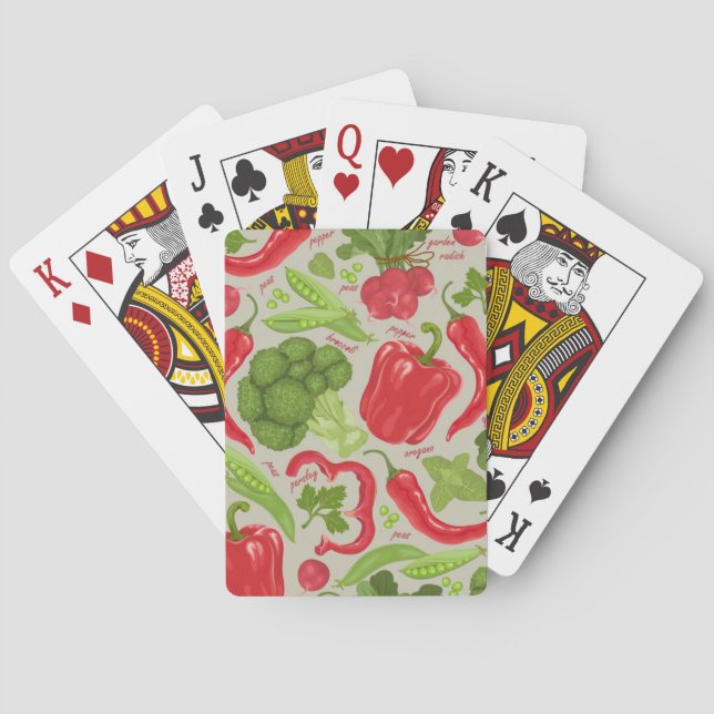 Bright pattern from fresh vegetables poker cards (Back)