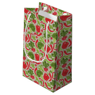 Bright pattern from fresh vegetables small gift bag