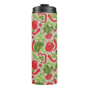 Bright pattern from fresh vegetables thermal tumbler