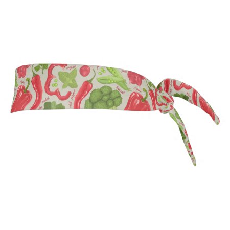 Bright Pattern From Fresh Vegetables Tie Headband