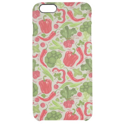 Bright pattern from fresh vegetables clear iPhone 6 plus case