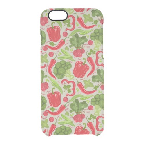 Bright pattern from fresh vegetables clear iPhone 66S case