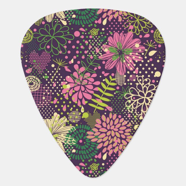 Bright pattern guitar pick (Front)