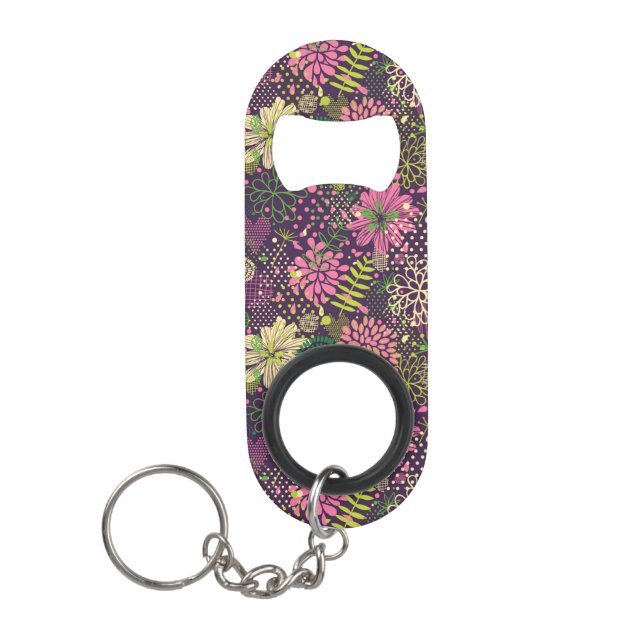 Bright pattern keychain bottle opener (Front)