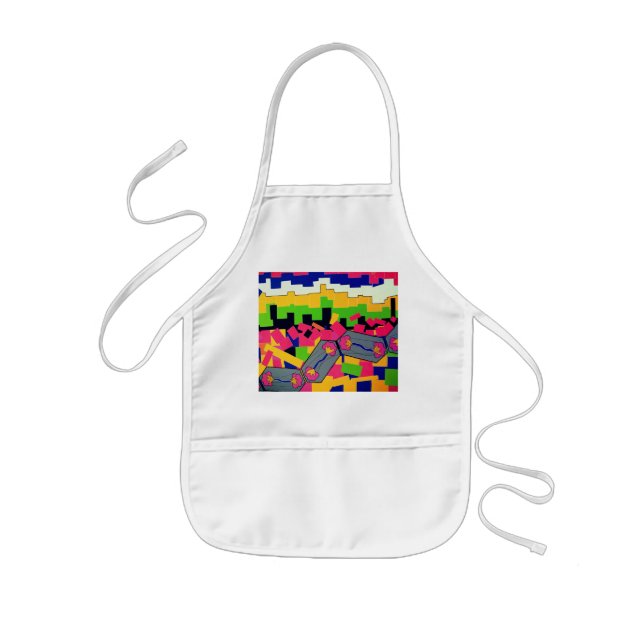 Bright pattern kids' apron (Front)