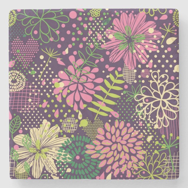 Bright pattern stone coaster (Front)