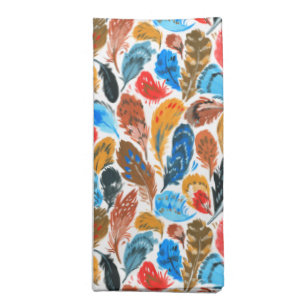Bright pattern with bird feathers cloth napkin