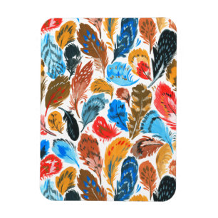 Bright pattern with bird feathers magnet