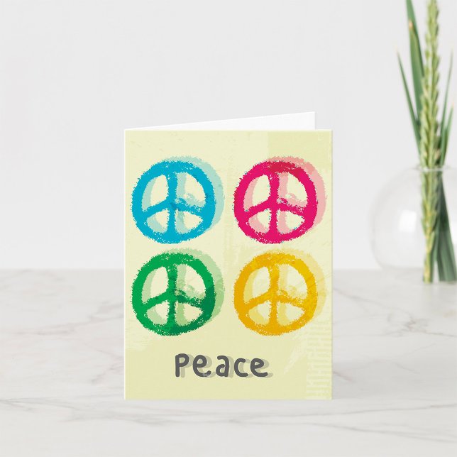 Bright Peace Symbols 1960s Inspired Card (Creator Uploaded)