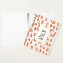 Bright Peach & Gold Triangles Pattern You Got This