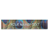 Bright Peacock Feathers Desk Name Plate (Front)